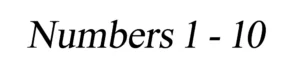 Numbers 1-10 in English and Spanish