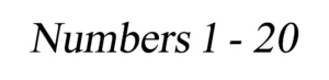 Numbers 1-20 in English and Spanish